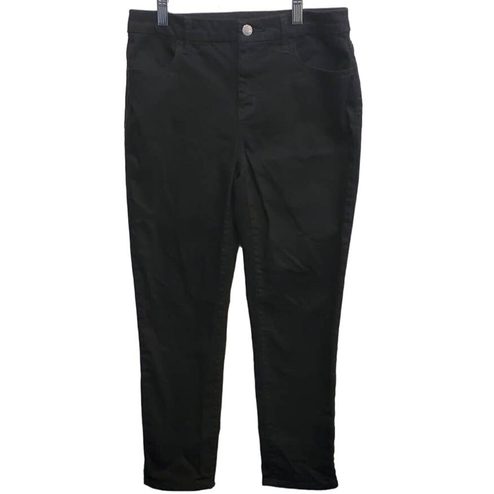 Chico's Perfect Stretch Girlfriend Slim Leg Ankle OO Black Jeans Size 00